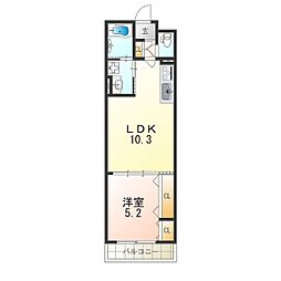 ラモーナ藤田町 1LDKの間取図画像