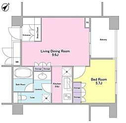 ランテンヌ四谷 1LDKの間取図画像