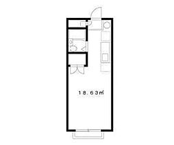 エステートサンスイ 2階ワンルームの間取り