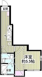 フローライト川崎 1階1Kの間取り