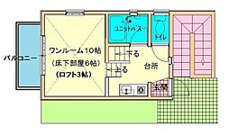 ルネサス大橋 1階1SKの間取り