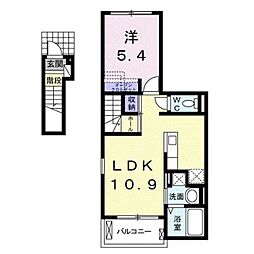 南海加太線 八幡前駅 徒歩12分の賃貸アパート 2階1LDKの間取り