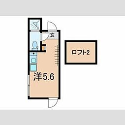 アーバンステージ中延 3階ワンルームの間取り