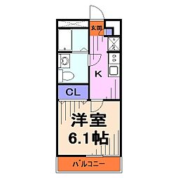 リブリ・カシオペア 1Kの間取図画像