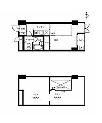 ハピネス上町 4階1Kの間取り