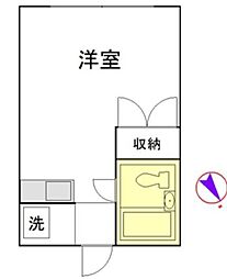 メゾンイグレック 1階ワンルームの間取り