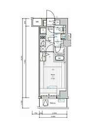 東急目黒線 不動前駅 徒歩5分の賃貸マンション 2階1Kの間取り