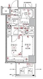 クレイシアIDZ浅草 8階2Kの間取り
