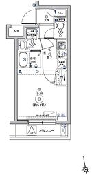 RELUXIA品川東大井 1Kの間取図画像