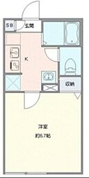 エクセラン松戸II 1Kの間取図画像