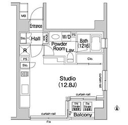 コンフォリア池袋 7階ワンルームの間取り