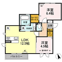 Ysガーデン1 3階2LDKの間取り