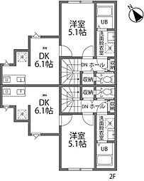 TERASU武蔵村山 1DKの間取図画像