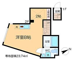 Alley HAUS 2階1DKの間取り