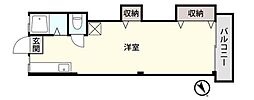 旭ケ丘マンション ワンルームの間取図画像