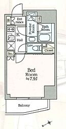 アイルグランディール池袋 6階1Kの間取り