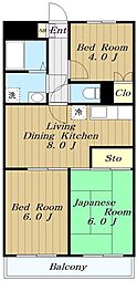 メゾンベール 3DKの間取図画像