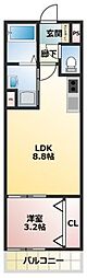 グリッター香椎 1LDKの間取図画像