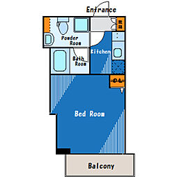 JR山手線 五反田駅 徒歩6分の賃貸マンション 3階1Kの間取り