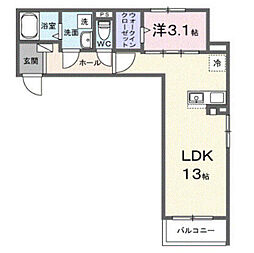 ヒカルサ志木 1LDKの間取図画像