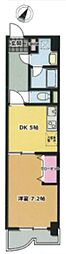 クオリアテラス千人町 1DKの間取図画像