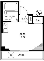 相良ビル 3階ワンルームの間取り