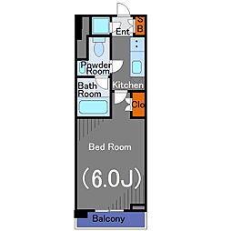 パレステュディオ代々木上原 2階1Kの間取り