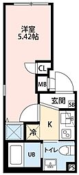 アトリオ新宿早稲田 1Kの間取図画像