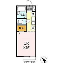 たかおか荘 1Kの間取図画像
