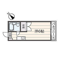 コーポ杉本 ワンルームの間取図画像