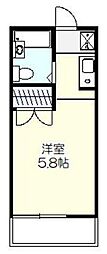 ヒルズアゼリアイースト ワンルームの間取図画像