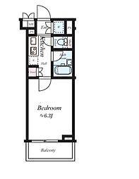 ルーブル桜台 3階1Kの間取り