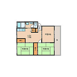 サンビレッジ二日市 1階3LDKの間取り