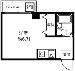 第2三誠ビル ワンルームの間取図画像
