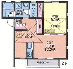 グッドラック町田 2階1LDKの間取り