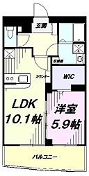 クーチャ万願寺 1LDKの間取図画像