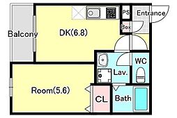 Z-MAISON東鎌ケ谷 1DKの間取図画像
