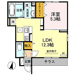 パティオ・デル・ソル 1LDKの間取図画像