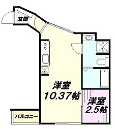 FUJISTA所沢16 3階1LDKの間取り