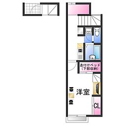 レオパレス岩出上野 1Kの間取図画像