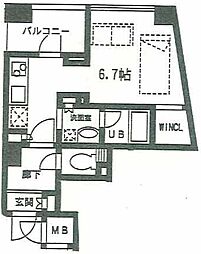 サンピエス池袋 ワンルームの間取図画像