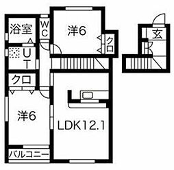 ヴィラージュRA 2LDKの間取図画像