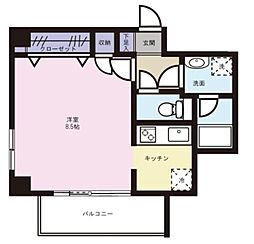 グリーンヴィラ代々木 2階1Kの間取り