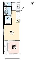 robot home 西大宮VI 1LDKの間取図画像