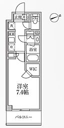 レジディア新御徒町2 6階1Kの間取り
