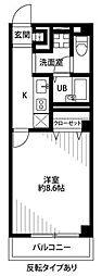 アンプルールフェール豊四季2 1Kの間取図画像