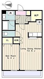 プレステージ原宿 2階1LDKの間取り