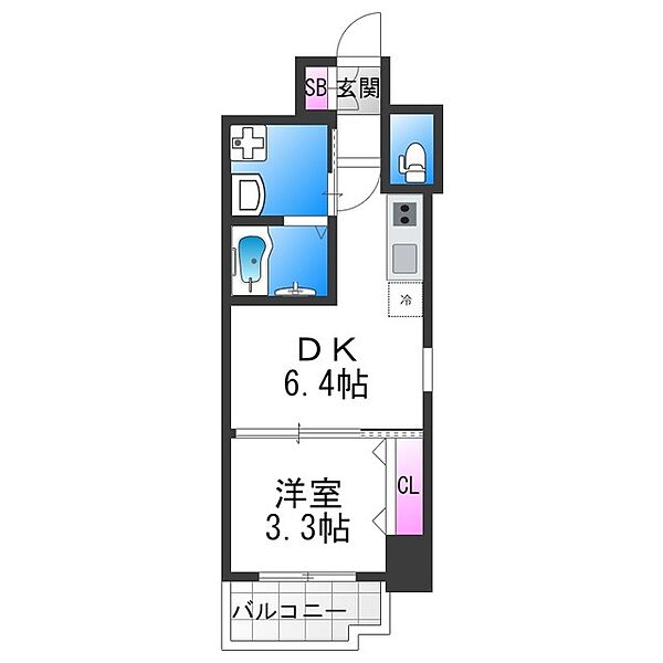 クローバー・プレミア長居公園東 ｜大阪府大阪市東住吉区鷹合２丁目(賃貸マンション1DK・9階・26.67㎡)の写真 その2