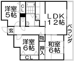 リシャール・コート 3LDKの間取図画像