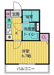 ルミナス川越 1Kの間取図画像
